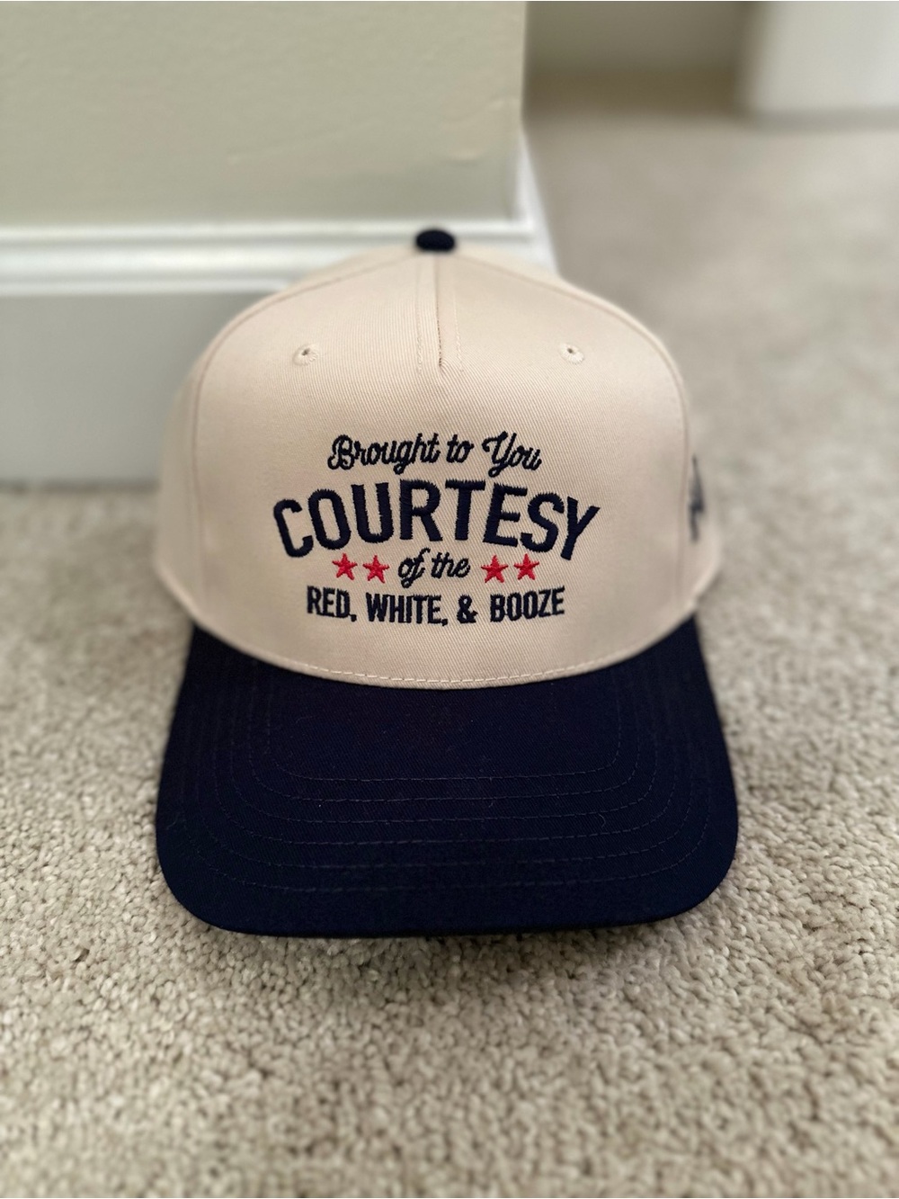 Courtesy 'Red, White & Booze' Two-Tone Snapback Hat BRAND NEW
